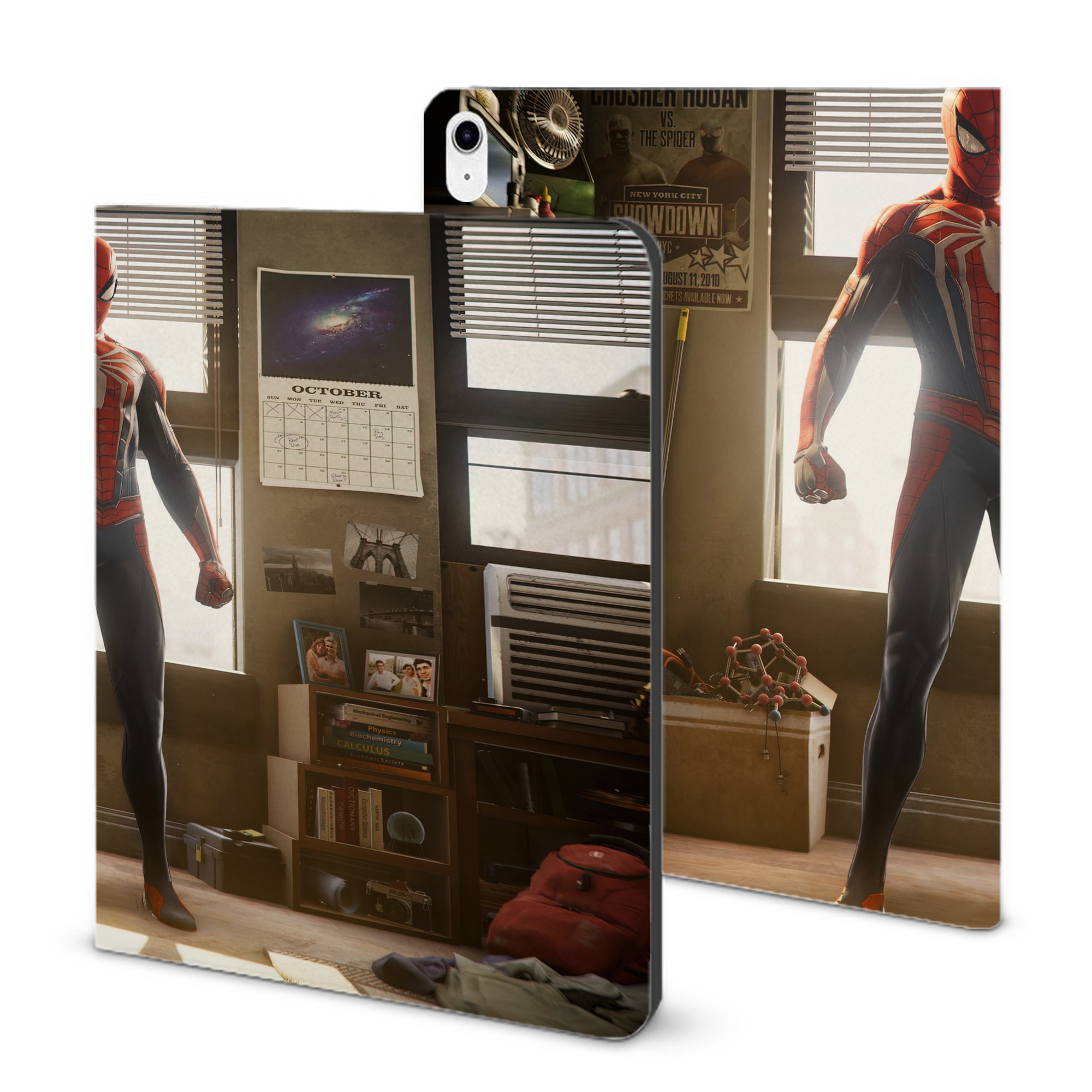 （画像用） Spider Man スパイダーマン IPad ケース ブック型 PUレザー TPU 耐衝撃 軽量 薄型 ペン収納なし 全面保護 IPad 各モデル対応